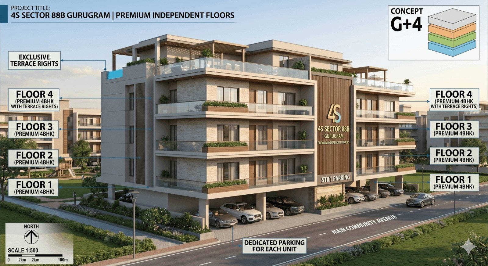 4S Estate Sector 88B facade